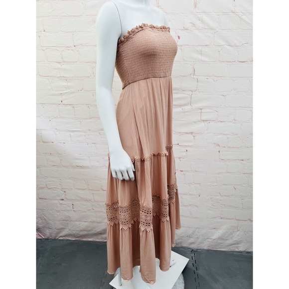 Simplee Women's 2023 Summer Bohemian Strapless Off Shoulder Lace Trim Backless M - Picture 3 of 11